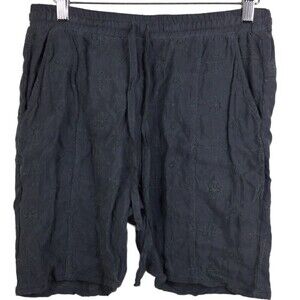 Johnny Was Womens Cupra Rayon Embroidered Elastic Waist Shorts Blue Gray Size XS